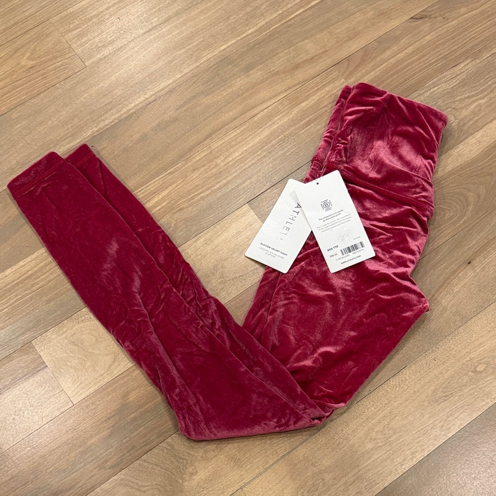 Athleta Velvet Leggings in Deep Wine